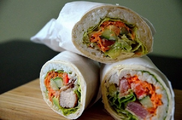 Original DOZO Burrito, Karaage, Tuna and Vegetarian